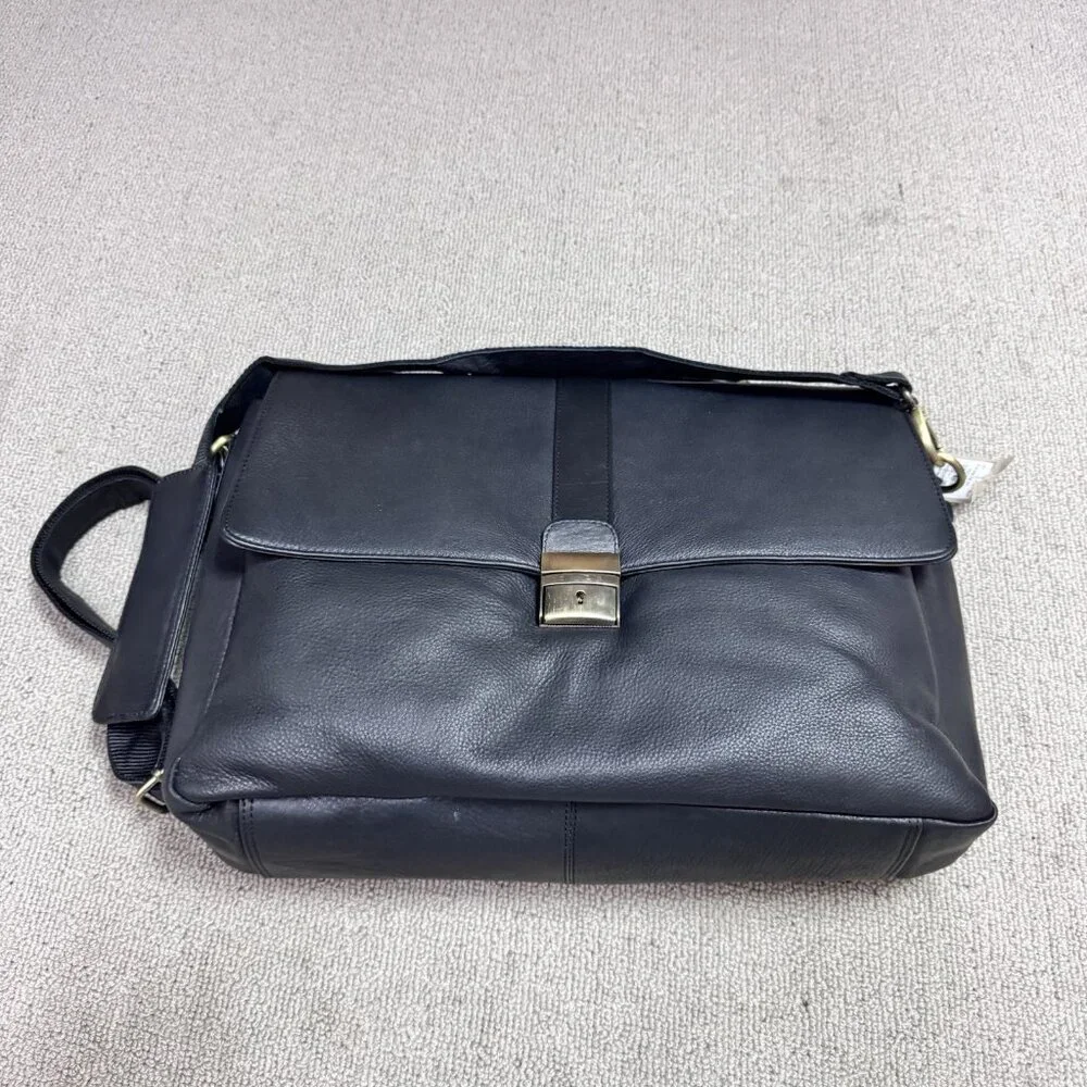 Wilson's Leather Briefcase Branded Executive Black Large NWT